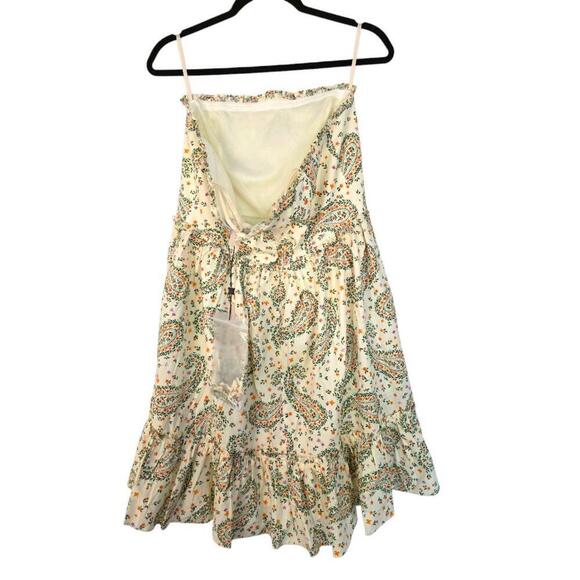 NWT BCBGeneration Midnight Paisley Floral Dress Strapless Ruffled Size 12 - Picture 5 of 7